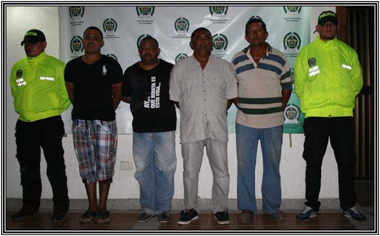 La captura de estas cuatro personas se logró en desarrollo de la operación Troya Tayrona III, y gracias a la información de la comunidad.